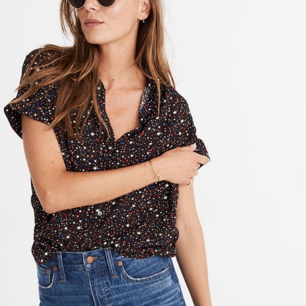 Madewell central drapey shirt in starry night